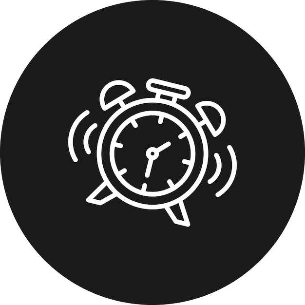 El icono vectorial del reloj de alarma se puede utilizar para el conjunto de iconos de papelería de la oficina