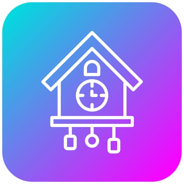 El icono vectorial del reloj de cuco se puede usar para el conjunto de iconos de hora y fecha
