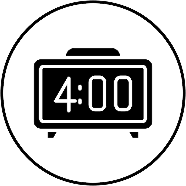 El icono vectorial del reloj digital se puede usar para el conjunto de iconos de hora y fecha