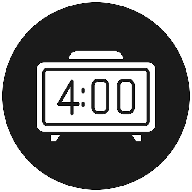 El icono vectorial del reloj digital se puede usar para el conjunto de iconos de hora y fecha