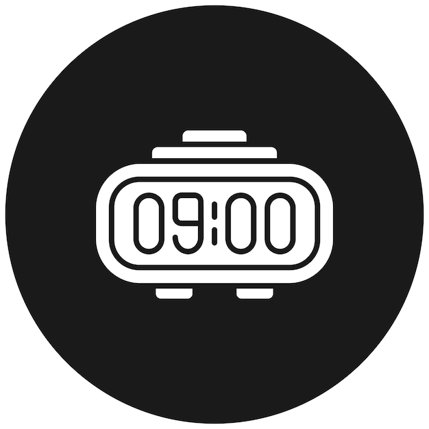 El icono vectorial del reloj digital se puede utilizar para el conjunto de iconos de artículos para el hogar
