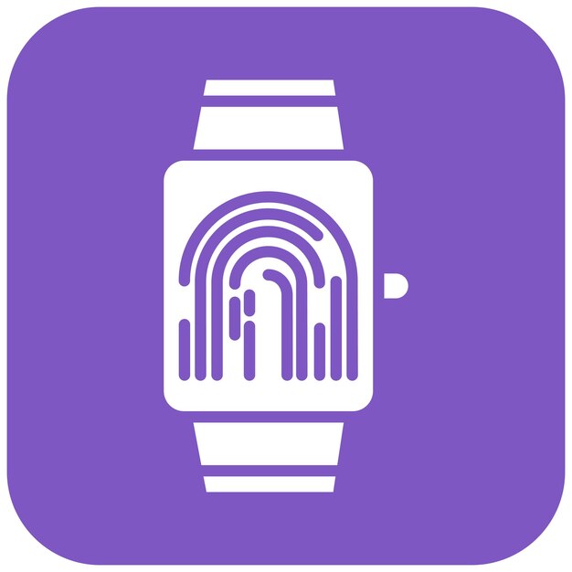 El icono vectorial de reloj inteligente biométrico se puede utilizar para el conjunto de iconos biométricos