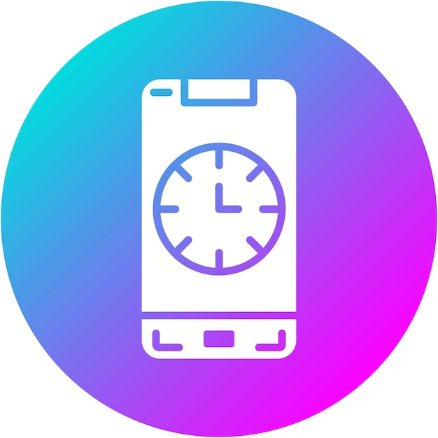 El icono vectorial del reloj móvil se puede utilizar para el conjunto de iconos de aplicaciones móviles