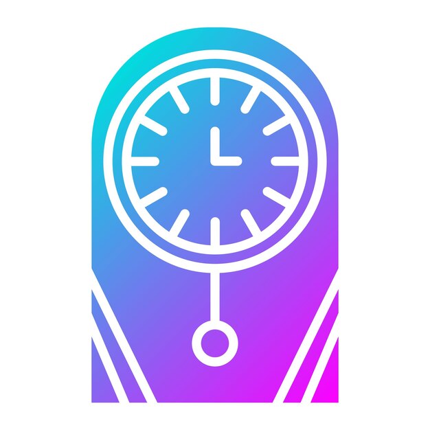El icono vectorial del reloj de pared se puede utilizar para el conjunto de iconos de negocios y finanzas