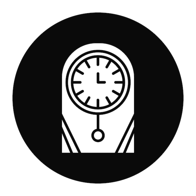 El icono vectorial del reloj de pared se puede utilizar para el conjunto de iconos de negocios y finanzas