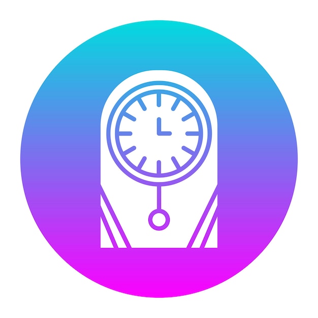El icono vectorial del reloj de pared se puede utilizar para el conjunto de iconos de negocios y finanzas