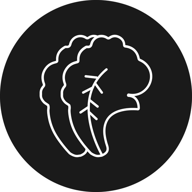 El icono vectorial de repollo se puede utilizar para el conjunto de iconos de frutas y verduras