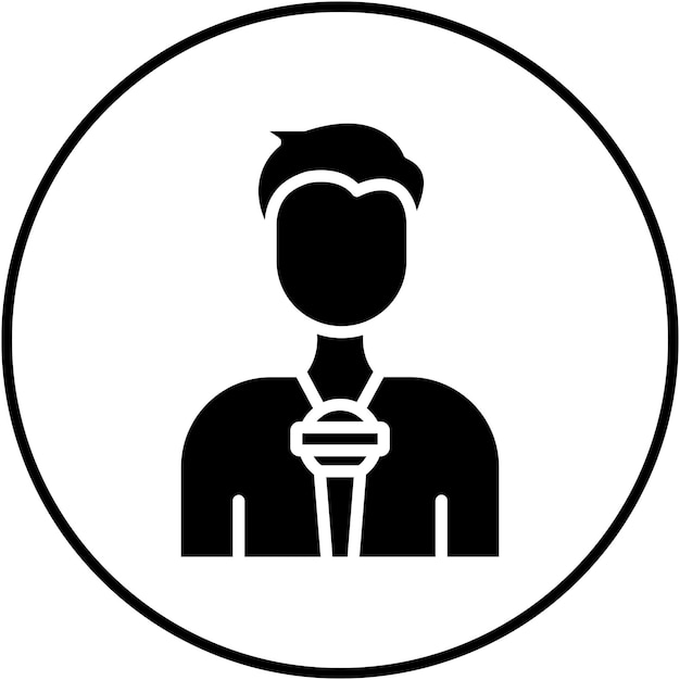 El icono vectorial del reportero se puede usar para el conjunto de iconos del periodismo