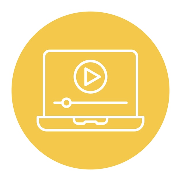 El icono vectorial del reproductor de video se puede utilizar para el conjunto de iconos de comunicación y medios