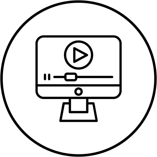 El icono vectorial del reproductor de video se puede utilizar para el conjunto de iconos de producción de video