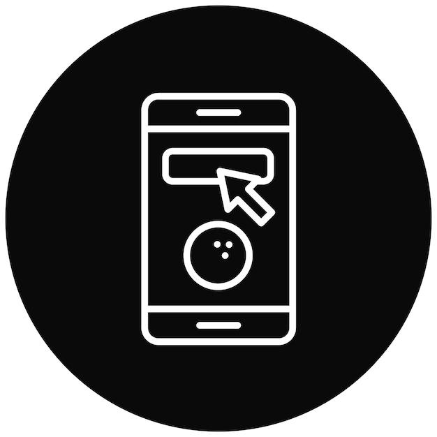 El icono vectorial de reserva de carriles en línea se puede usar para el conjunto de iconos de bolos