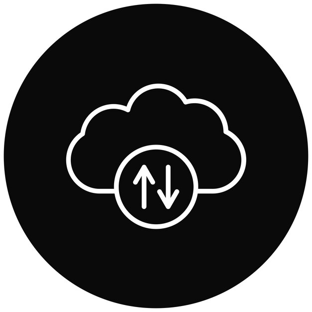 El icono vectorial de respaldo en la nube se puede utilizar para el conjunto de iconos de negocios y recursos humanos