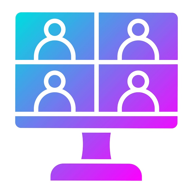 El icono vectorial de la reunión en línea se puede utilizar para el conjunto de iconos de capacitación empresarial