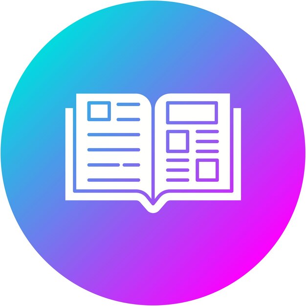 El icono vectorial de la revista se puede usar para el conjunto de iconos de noticias y medios