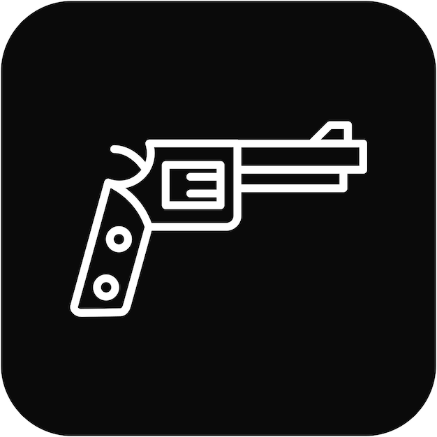 El icono vectorial del revólver se puede usar para el conjunto de iconos de disparo