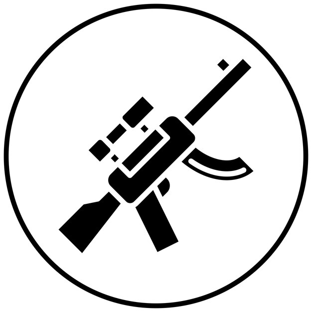 El icono vectorial del rifle de caza se puede usar para el conjunto de iconos de diversión al aire libre