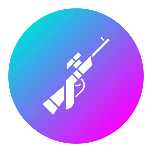 El icono vectorial del rifle de francotirador se puede usar para el conjunto de iconos militares