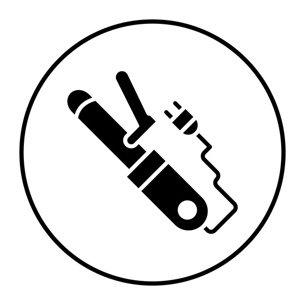 El icono vectorial del rizador de cabello se puede usar para el conjunto de iconos del spa