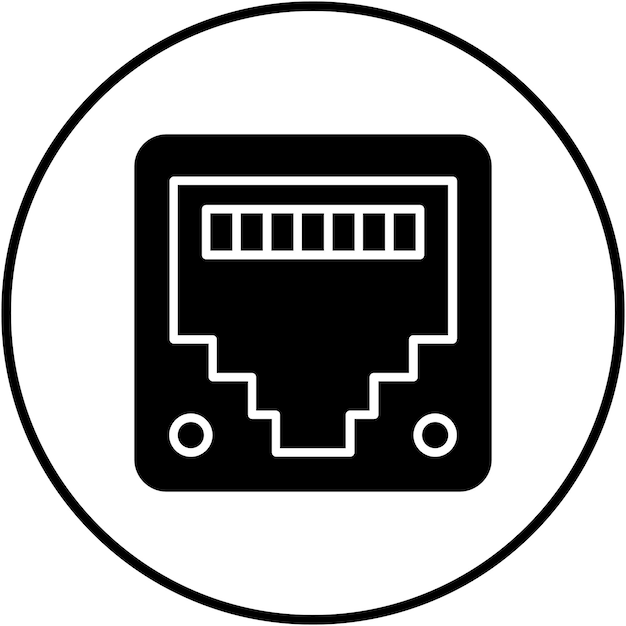 El icono vectorial Rj45 se puede utilizar para el conjunto de iconos de herramientas eléctricas