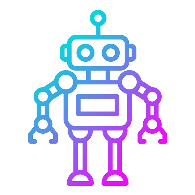 El icono vectorial del robot se puede utilizar para el conjunto de iconos biométricos