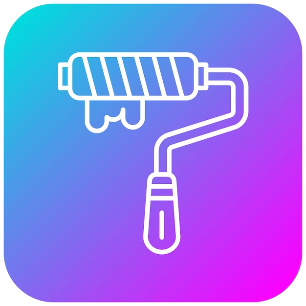 El icono vectorial del rodillo de pintura se puede utilizar para el conjunto de iconos de artículos para el hogar
