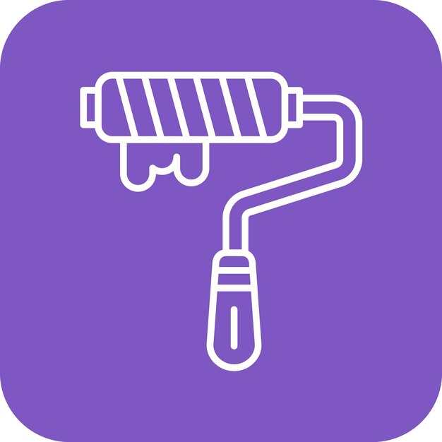 El icono vectorial del rodillo de pintura se puede utilizar para el conjunto de iconos de artículos para el hogar