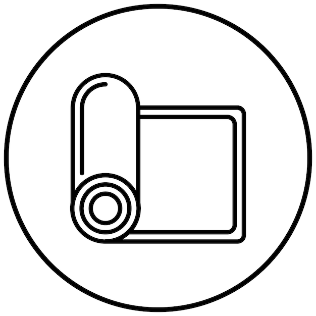 El icono vectorial de Roll Out Mat se puede usar para el conjunto de iconos de trekking