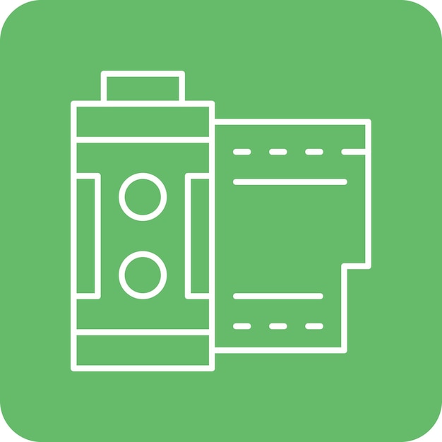 El icono vectorial del rollo de la cámara se puede utilizar para el conjunto de iconos de fotografía
