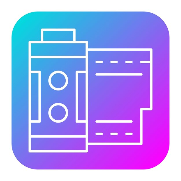 El icono vectorial del rollo de la cámara se puede utilizar para el conjunto de iconos de fotografía