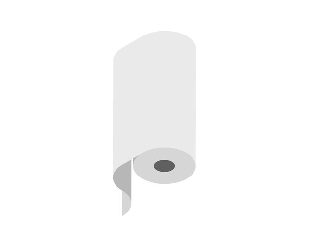 Icono vectorial de rollo textil Diseño de ilustración de tubo de papel para limpieza de cocina toalla alfombra rollo tela whatman