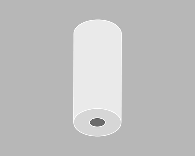 Icono vectorial de rollo textil Diseño de ilustración de tubo de papel para limpieza de cocina toalla alfombra rollo tela whatman