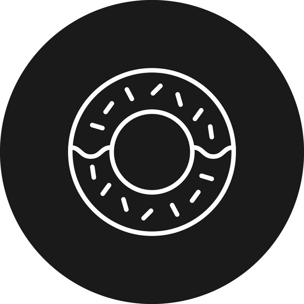 El icono vectorial de la rosquilla se puede usar para el conjunto de iconos de cumpleaños