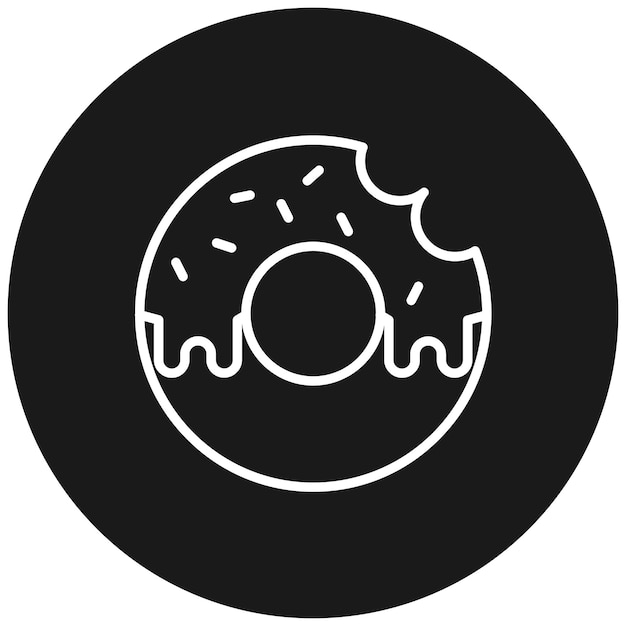 El icono vectorial de la rosquilla se puede usar para el conjunto de iconos de dulces y caramelos