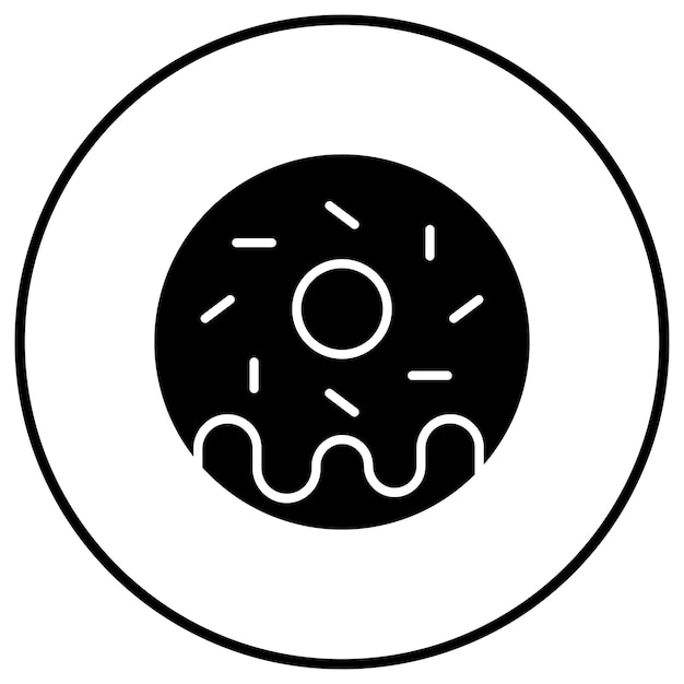 El icono vectorial de la rosquilla se puede usar para el conjunto de iconos de la mañana y el desayuno