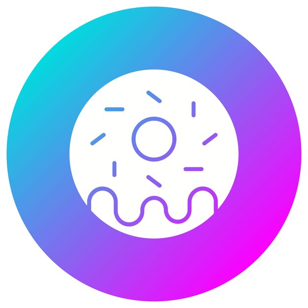 El icono vectorial de la rosquilla se puede usar para el conjunto de iconos de la mañana y el desayuno
