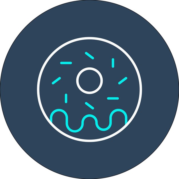 El icono vectorial de la rosquilla se puede usar para el conjunto de iconos de la mañana y el desayuno