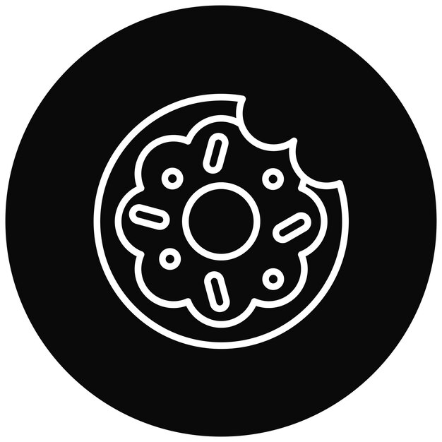 El icono vectorial de la rosquilla se puede usar para el conjunto de iconos de World Cuisine