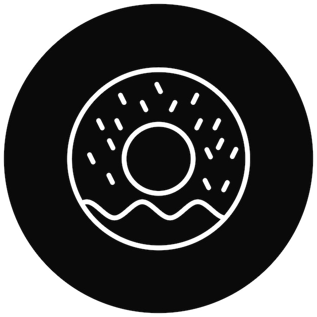 El icono vectorial de las rosquillas se puede utilizar para el conjunto de iconos de nutrición