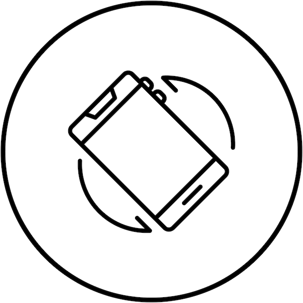 El icono vectorial de rotación de pantalla se puede utilizar para el conjunto de icones de la interfaz de usuario móvil