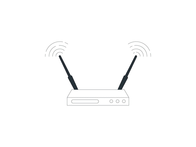 Icono vectorial de router Wi-Fi inalámbrico Ilustración de red digital y símbolo de conectividad a Internet para