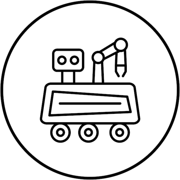 El icono vectorial del rover de Marte se puede usar para el conjunto de iconos de tecnología espacial
