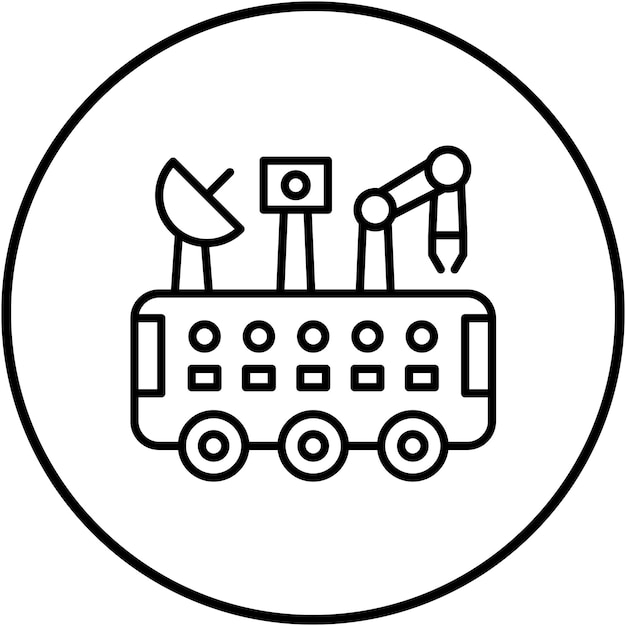 El icono vectorial del rover se puede usar para el conjunto de iconos de tecnología
