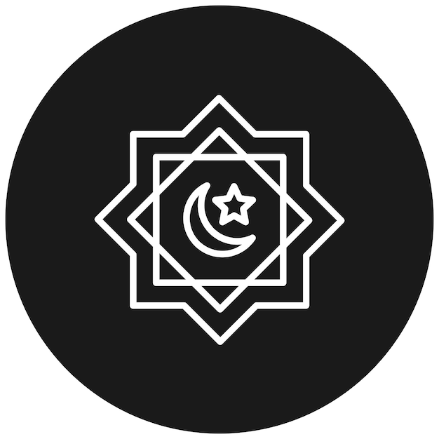 El icono vectorial de Rub El Hizb se puede usar para el conjunto de iconos de Ramadán