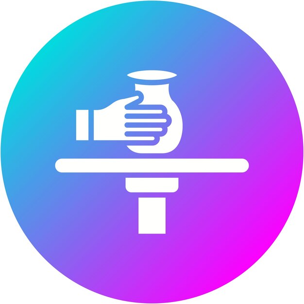 El icono vectorial de la rueda del alfarero se puede usar para el conjunto de iconos de la civilización antigua