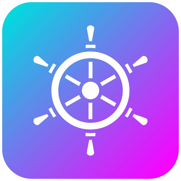 El icono vectorial de la rueda náutica se puede utilizar para el conjunto de iconos de mapa y navegación