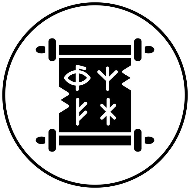El icono vectorial de las runas se puede usar para el conjunto de iconos medievales