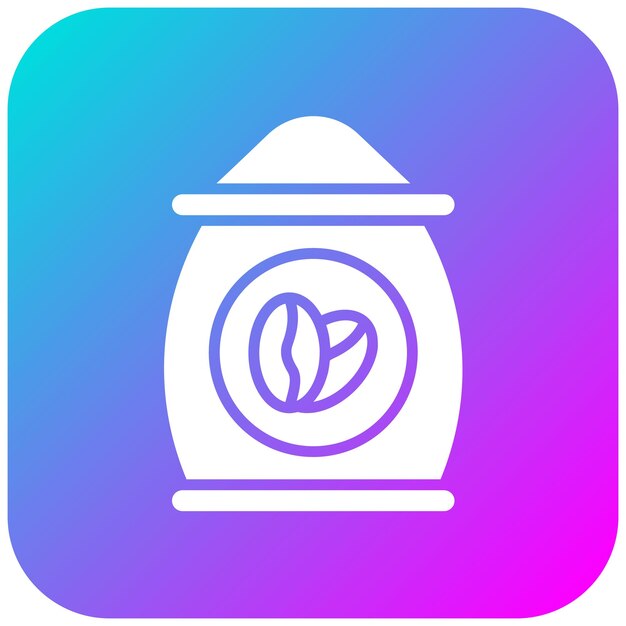 El icono vectorial del saco de café se puede usar para el conjunto de iconos de la cafetería