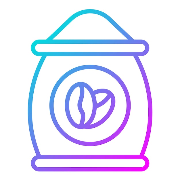 El icono vectorial del saco de café se puede usar para el conjunto de iconos de la cafetería
