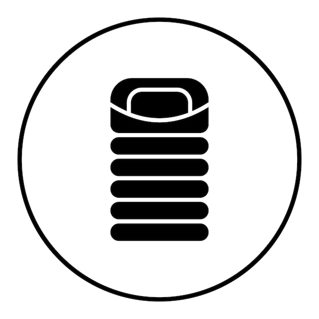 El icono vectorial del saco de dormir se puede usar para el conjunto de iconos de invierno