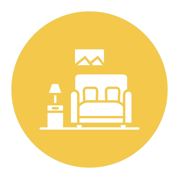 El icono vectorial de la sala de estar se puede usar para el conjunto de iconos de mejoras para el hogar